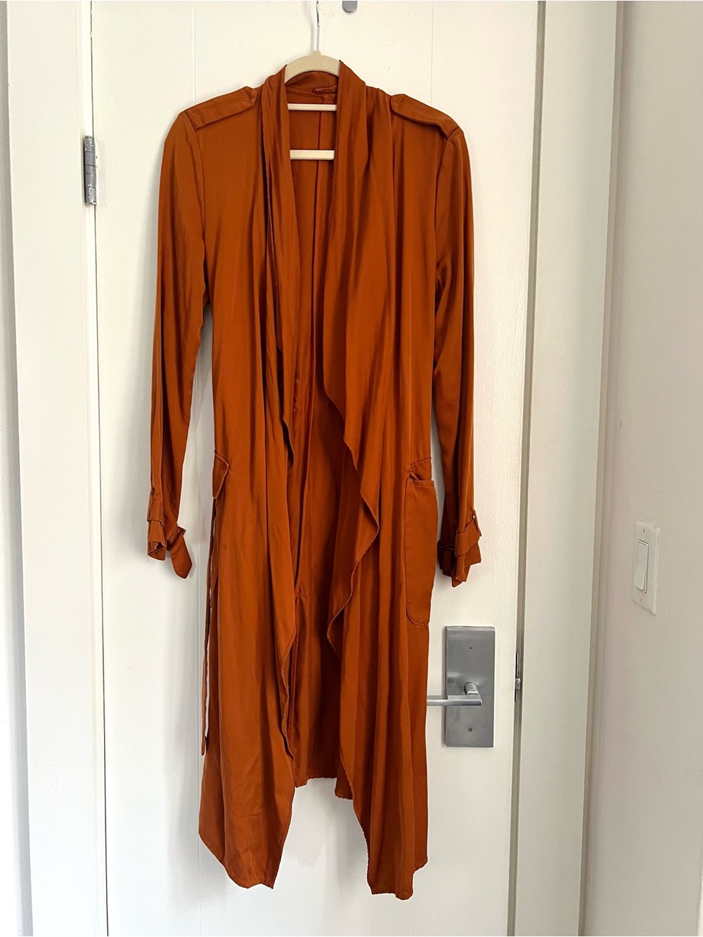 ZARA | Burnt Orange Lightweight Trench Coat - Small - Picture 6 of 8